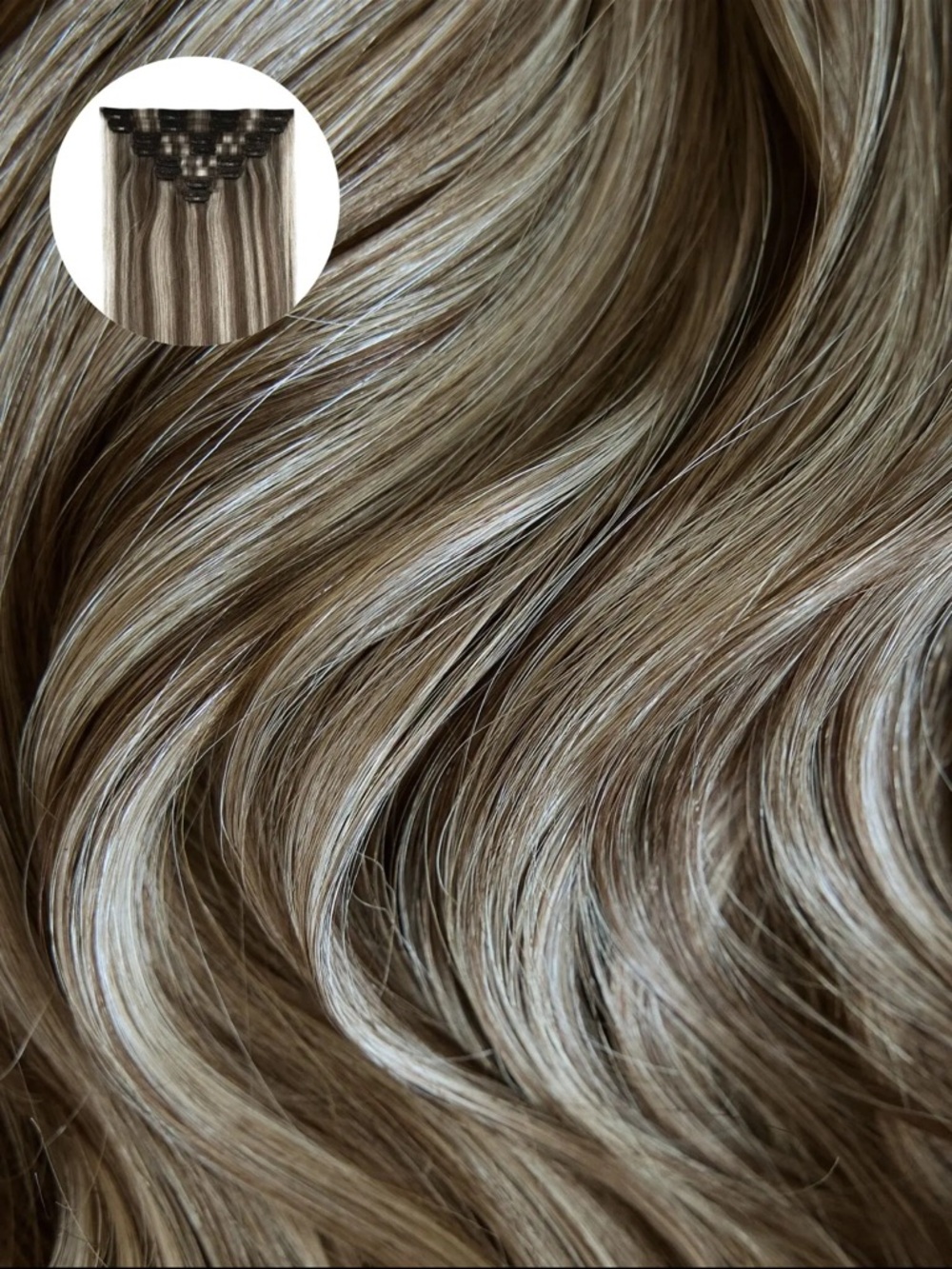 Bombay Clip-In Extensions - Ash Brown with Subtle Blonde Highlights